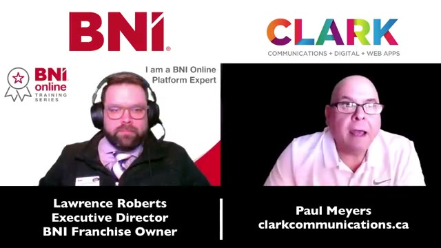 Paul Meyers and Lawrence Roberts at a BNI 1-2-1 meeting in North Bay