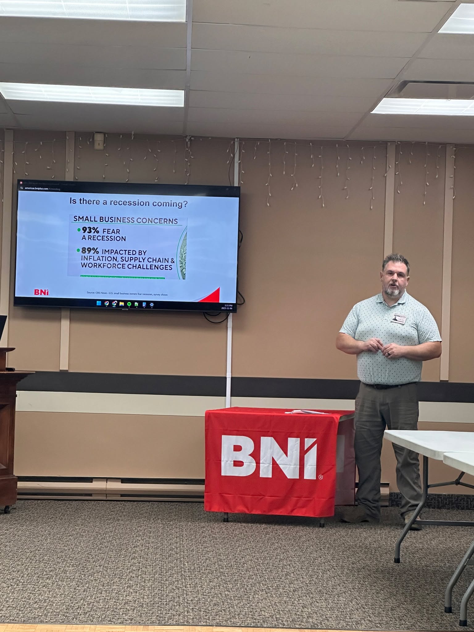 Paul Meyers and Phil Seguin at a BNI 1-2-1 meeting in North Bay