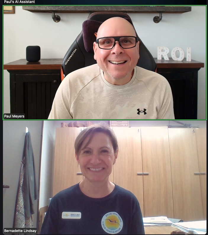 Paul Meyers and Bernadette Lindsay at a BNI 1-2-1 meeting in North Bay