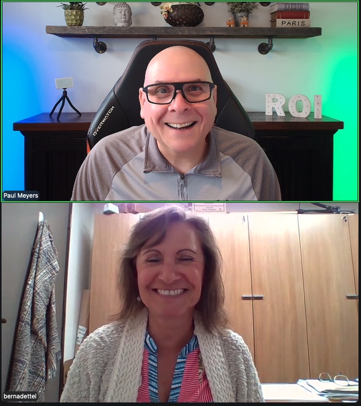Paul Meyers and Bernadette Lindsay at a BNI 1-2-1 meeting in North Bay