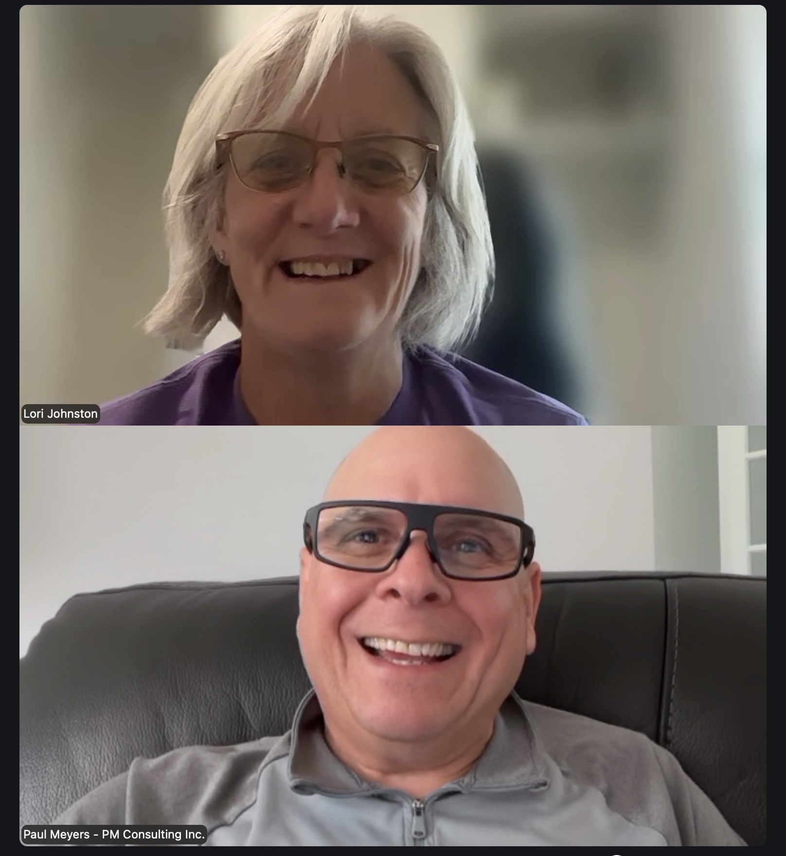Paul Meyers and Lori Johnston at a BNI 1-2-1 meeting in North Bay