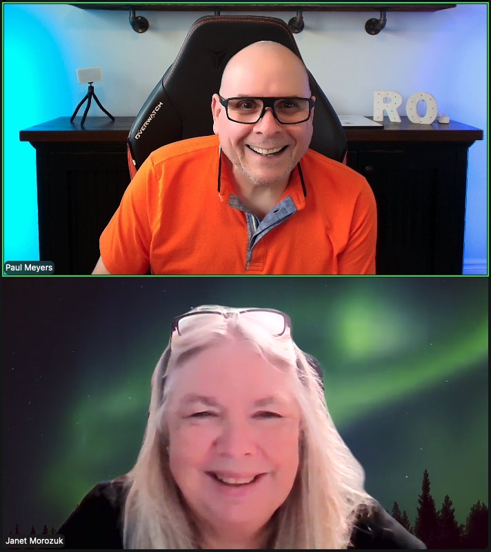 Paul Meyers and Janet Morozuk at a BNI 1-2-1 meeting in North Bay